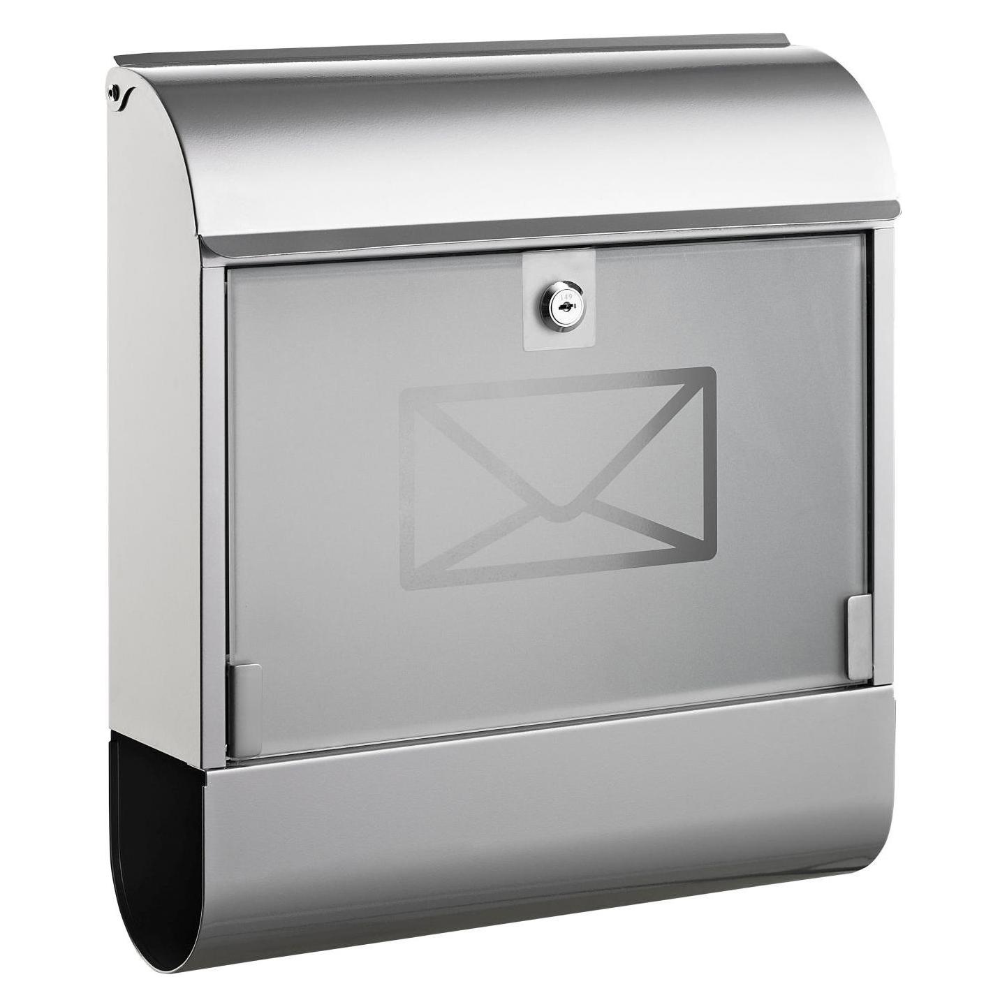 Alco 8608 Briefkasten mit Zeitungsbox, ca. 36 x 40 x 11 cm, silber (11 x 40 x 36 cm) (8608)