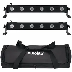 Eurolite Set 2x LED BAR-6 QCL RGBW + Soft Bag (4 W, LED), Scheinwerfer, Mehrfarbig