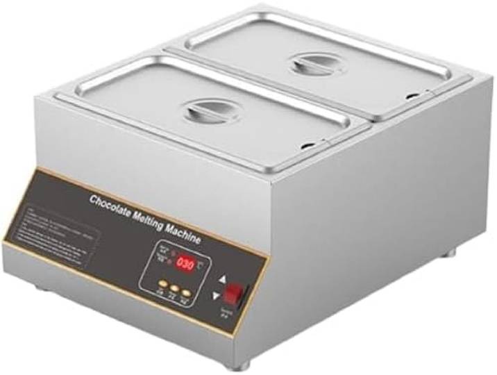 Schokoladentemperiermaschine mit 2 Töpfen, Temperaturregelung von 0 bis 95 °C, Edelstahl-Schmelzofen mit Temperaturregelung zum Schmelzen von Schokolade, Kä und mehr – 2-Topf-Design