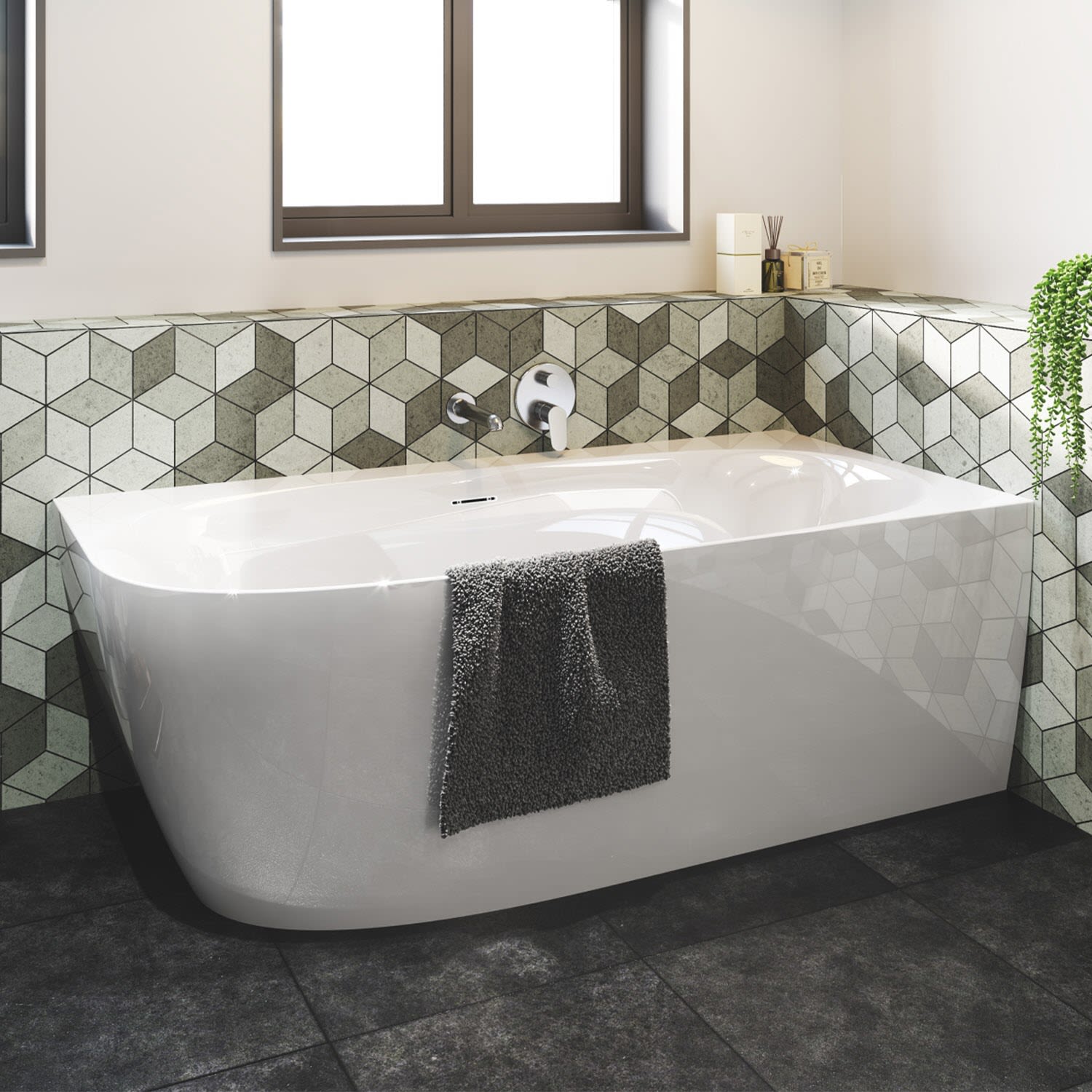 Megabad Profi Collection Megabad Home Eckbadewanne 170 x 80 cm, Version links, Badewannen, BD098001005, weiß glänzend