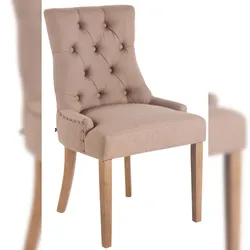 CLP Esszimmerstuhl Aberdeen Stoff taupe/antik-hell