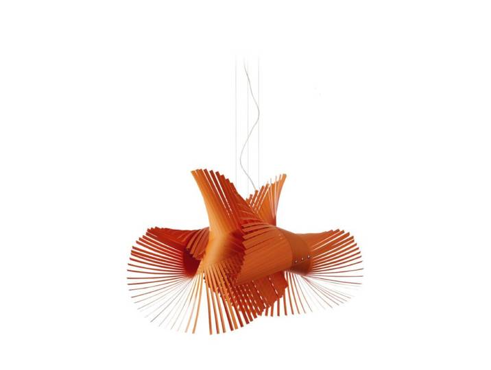 LZF Pendelleuchte Minimikado - Orange (Orange) , Nickel matt Boh