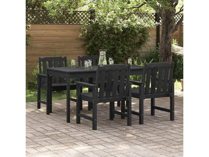vidaXL Gartenstuhl 4 stk. Schwarz Polyethylen