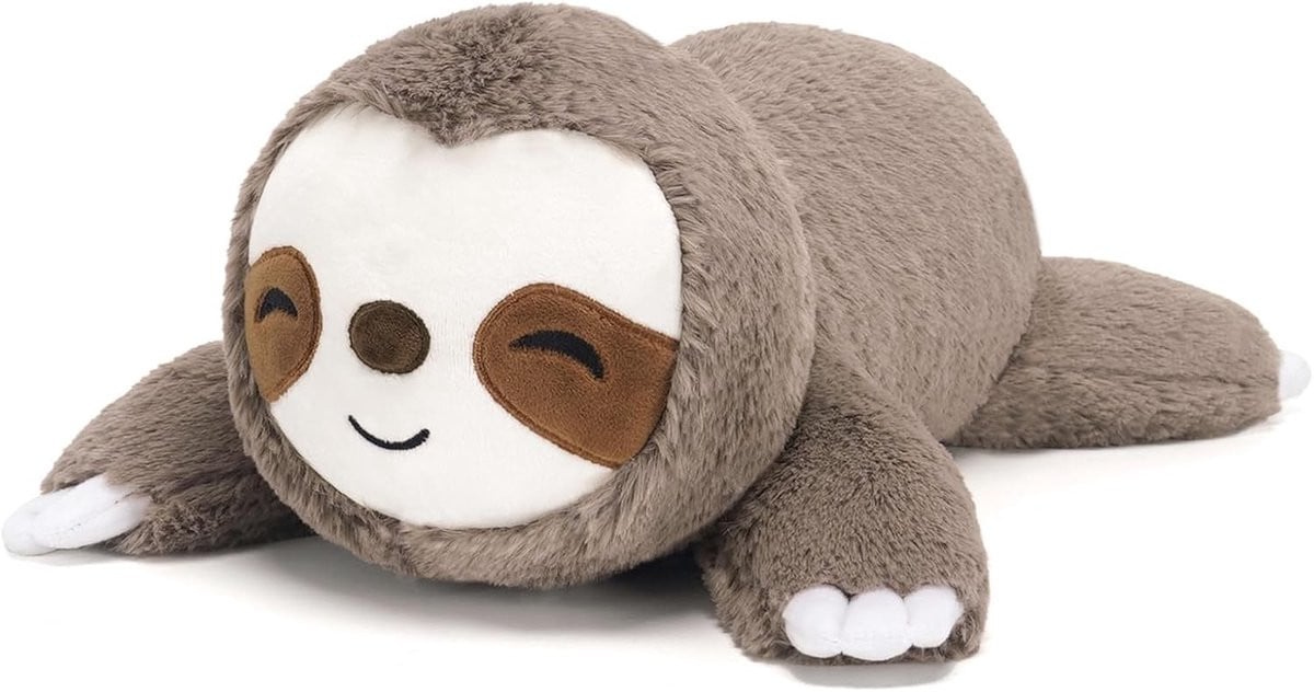 Zachte Gewogen Sloth Pluche Knuffel - Schattig Cuddly Speelgoed Kussen voor Kinderen en Volwassenen - 60 cm