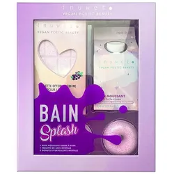 Inuwet, Beauty Geschenkset, Set: Cotton Candy, Reinigungsduschmousse, 230 ml + Blaubeere, Badebombe, 200 g + Donut (Körperpflegeset)