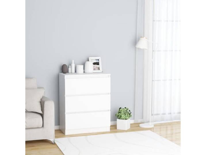 Magnifique-Buffet Commode - Buffet bas Style scandinave contemporain -Armoire de Rangement - Blanc 60x35x76 cm Aggloméré