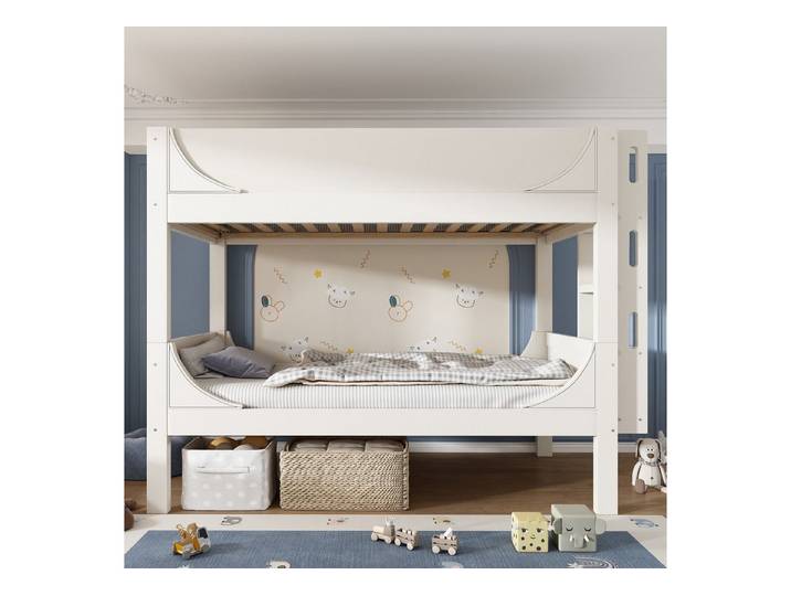 Flieks Etagenbett, Trennbares Kinderbett 90x200cm mit flexibel-montierbarer Leiter