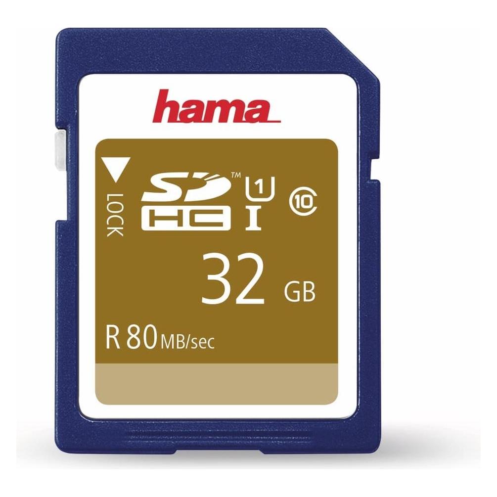 Hama SDHC 32GB Class 10 UHS-I (32 GB, SDHC, U1, UHS-I) (00124135)