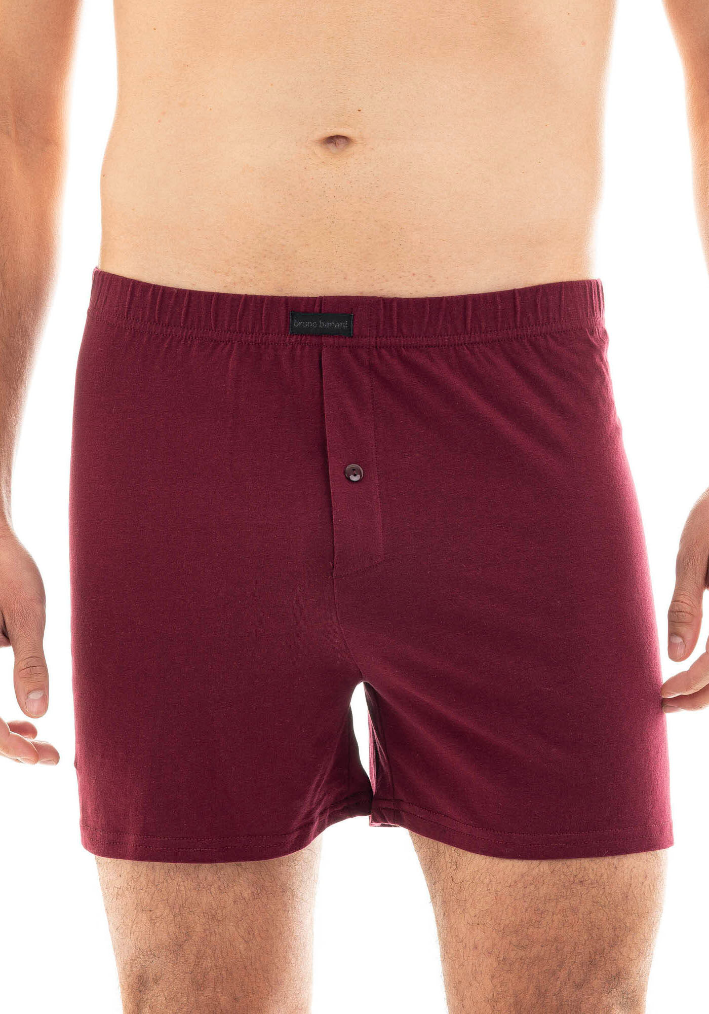 Weiter Boxer BRUNO BANANI "Loose Fit", Herren, Gr. S, rot (protweinrot), Obermaterial: 100% Baumwolle, körpernah, Unterhosen Weiter Boxer, mit Knopfleiste protweinrot S