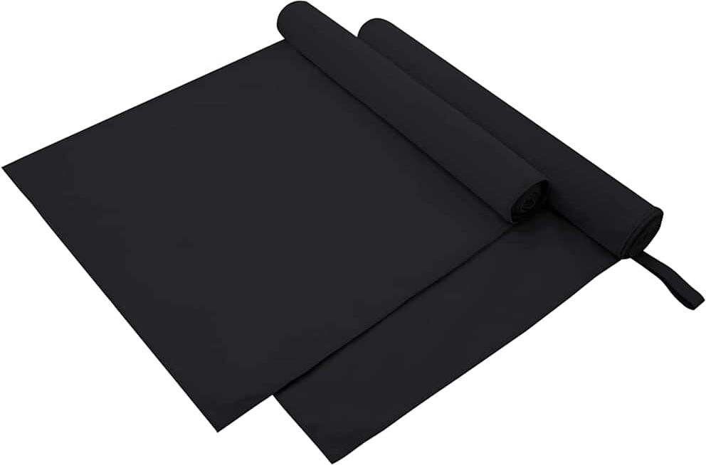 vidaXL Serviettes de sport 2 pc Noir 180 x 90 cm