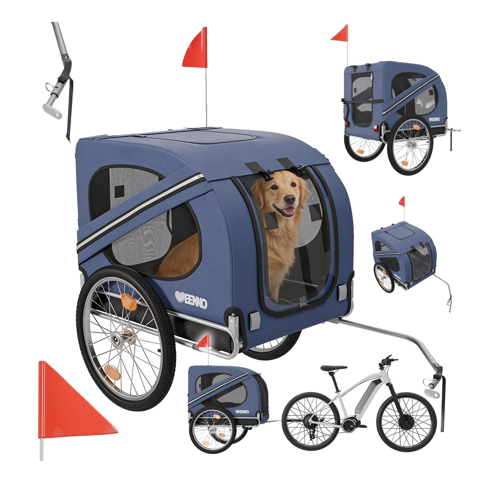 BENNO® Hundefahrradanhänger LUNA Kleintierfahrradanhänger Buggy faltbar, blau