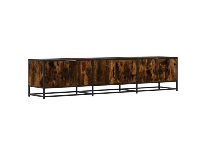 hliofuir TV-Schrank Räuchereiche 180x35x41 cm Lowboard Holzwerkstoff Großzügiges TV-Möbel mit 3 Türen für Wohnzimmer und Schlafzimmer. Industrieller Metallrahmen sorgt für Stabilität.