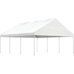 vidaXL Pavillon mit Dach Weiß 6,69x5,88x3,75 m Polyethylen
