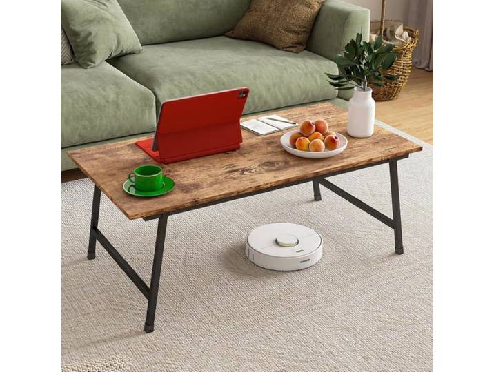 HOMERECOMMEND Table Basse Salon Table Pliante Pieds de Table Pliables Table Basse Pliante Carrée 105 x 55 x 45 CM Marron Rustique