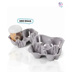 Becherhalter CLICK ́N CARRY aus Recyclingkarton für 2–4 Becher, 360 Stk, 24x 20x 5 cm, praktische & kompostierbare