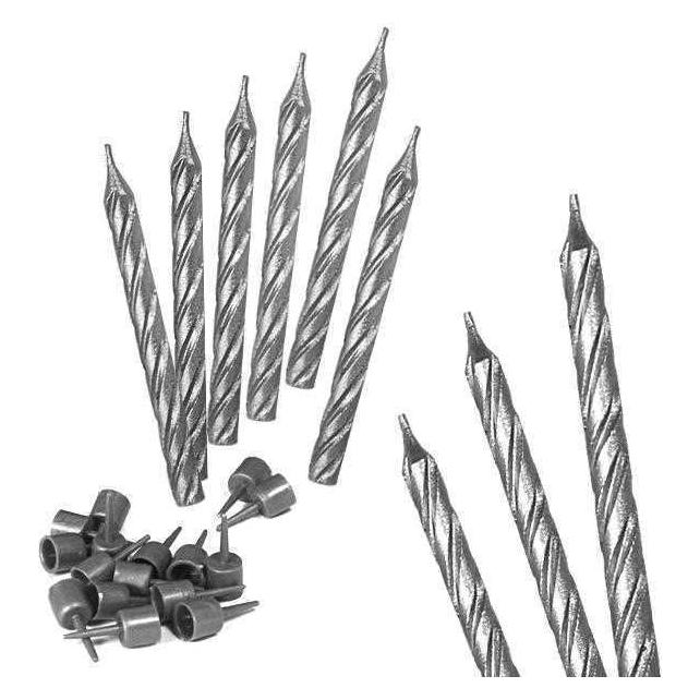 Folat Silber Kerzen (16 Stk.) (FO22904)