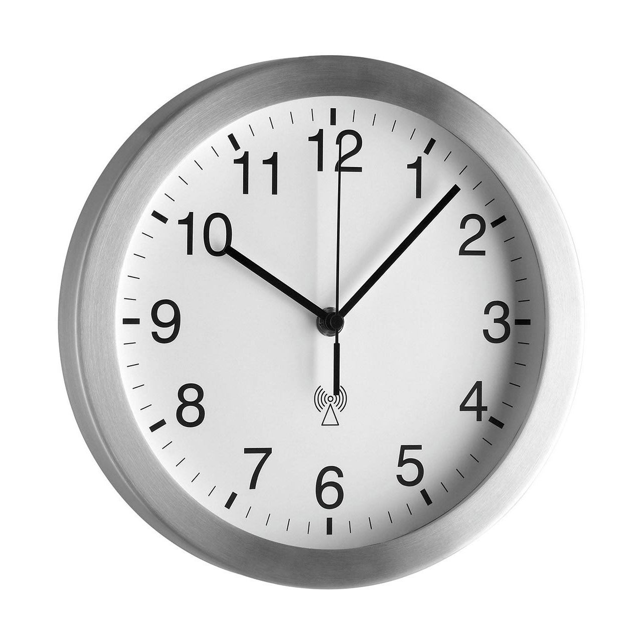 TFA Funkwanduhr 98.1091 weiß silber Aluminium, Ø 25,0 cm