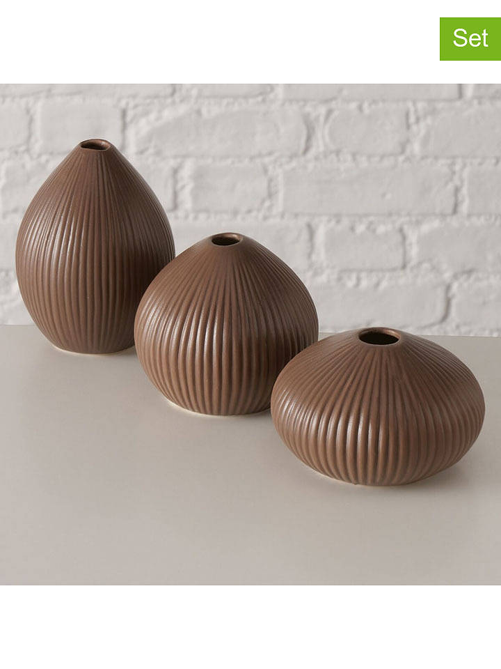 Boltze 3er-Set: Vasen "Cocoa" in Braun - onesize