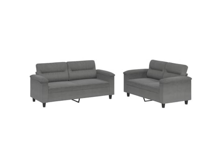 Todiikf 2-TLG. Sofagarnitur 2-Sitzer Couch Set mit Kissen Dunkelgrau Bequemes Couch-Set für Wohnzimmer und Büro mit strapazierfähigem Mikrofaser-Bezug und weicher Schaumstoff-Polsterung.