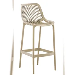 Décoshop26 - Moderner Barhocker mit Fußstütze grauer Kunststoff für den Innen- und Außenbereich 10_0000543