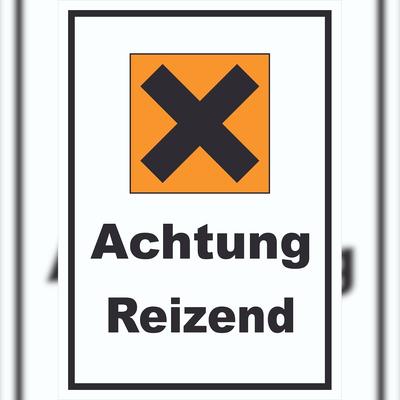 HB-Druck Schild Gefahrensymbol Reizend Kreuz hochkant A1 (594x841mm)