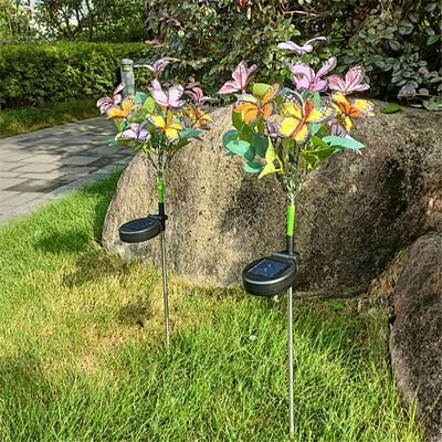 Rare Purchases Butterfly Lawn Light Ground Plug Lamp, LED Solar Garden Lights Simulation, Holiday Outdoor Wedding Christmas Decoration warm a