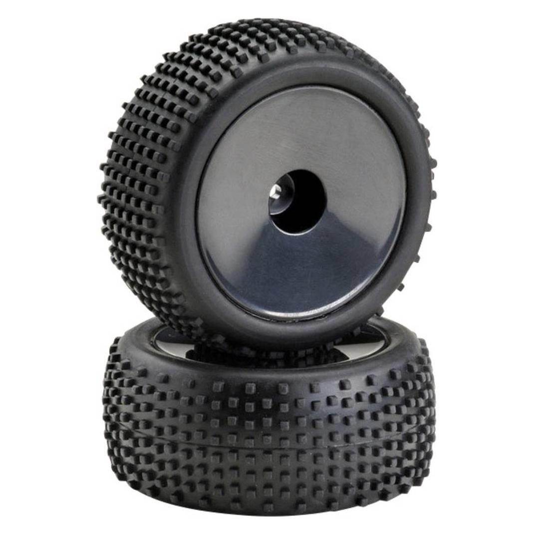Absima 1:10 Buggy Kompletträder Pin line Disk Schwarz 1 Paar (2500012)