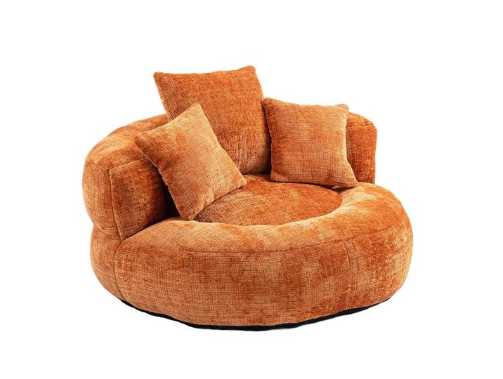 SITZSACK in Chenille mit 3 Kissen