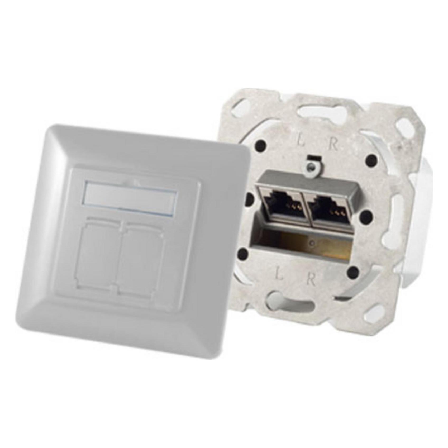 Shiverpeaks S/CONN maximum connectivity Netzwerkdose-cat.6A Netzwerkdose 2-Fach designfähig, horizontale Kabelfü (74280-PW)