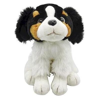 Smily Plüsch sitzender Hund weiss schwarz (39236234)