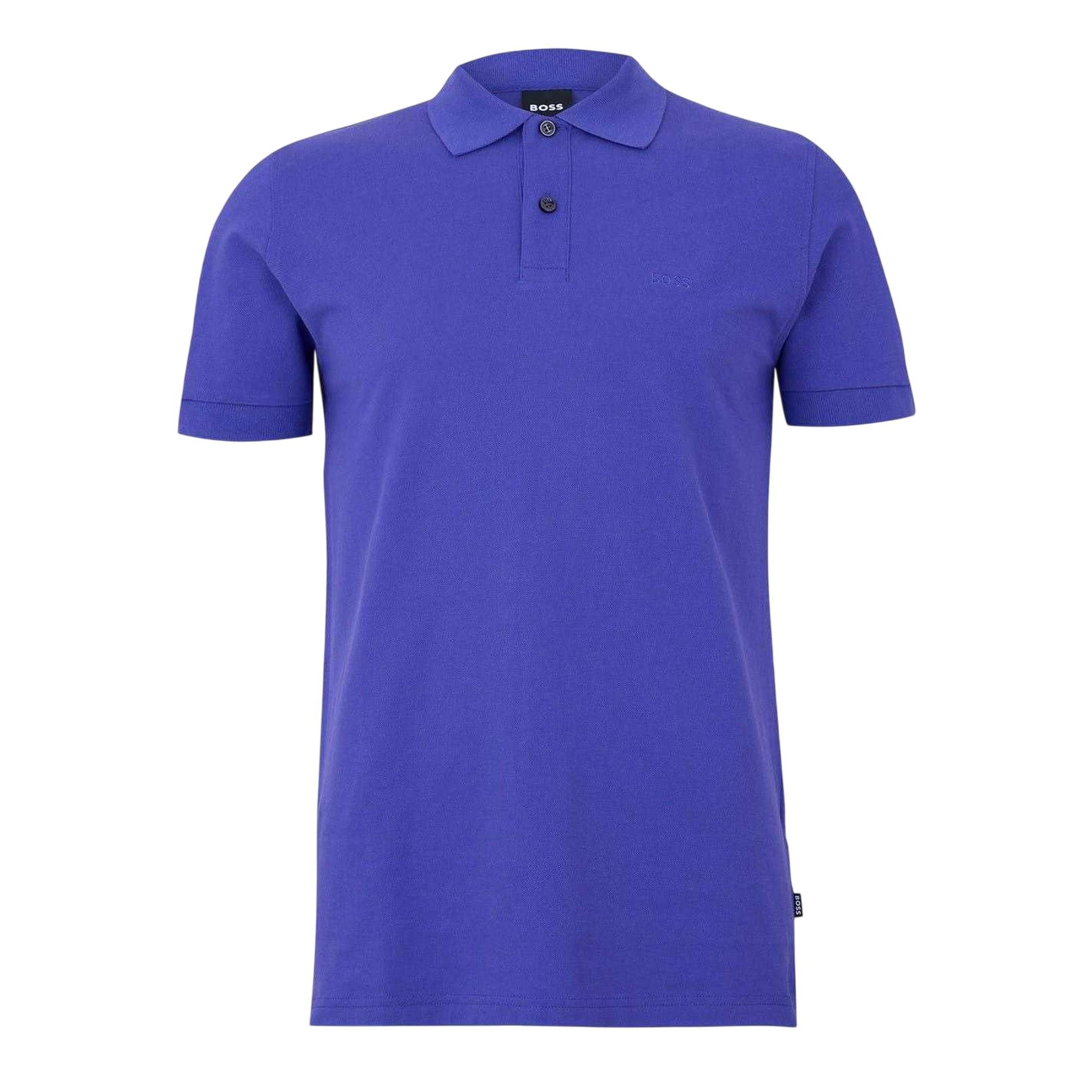 Boss Heren Firenze Katoenen Poloshirt (Donkerpaars)