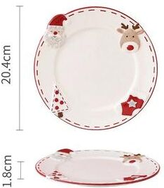 Inspired Living Santa Claus Christmas Ceramic Cookie Jar & Serving Plate Set Holiday Tableware For Cookies, Desserts & Snacks e