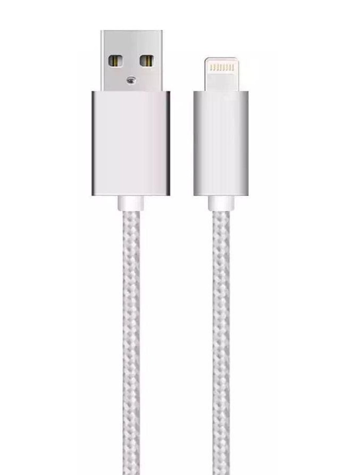 SiGN USB cable with Lightning for iPhone & iPad Silver/nylon - 2.4A - 1m
