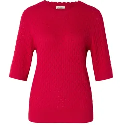 Kurzarmpullover mit Ajour-Muster - Damen - Gr. L - rot