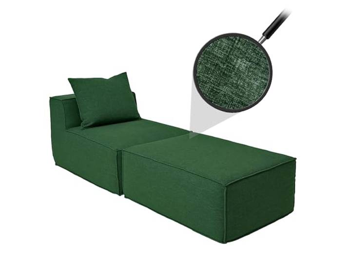 Mendler Chaiselongue/Zubehör Sofa HWC-O54, Stoff 63x75x194cm - grün