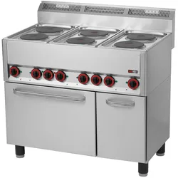 RedFox Gastro Elektroherd 6 Platten mit Backofen 15.13kW E-Herd Backofen Herd Umluft