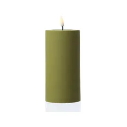 283 LED Kerze MIA Deluxe für Außen flackernd H: 15cm D: 7,5cm outdoor olivgrün