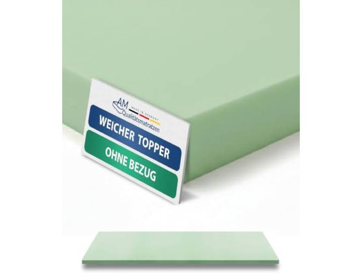 AM Qualitätsmatratzen Topper ohne Bezug - Made in Germany - Anpassungsfähige & weiche Matratzenauflage 160x200 aus Schaumstoff - Oeko TEX zertifizerter Matratzen Topper 160x200 H2 für Boxspringbetten