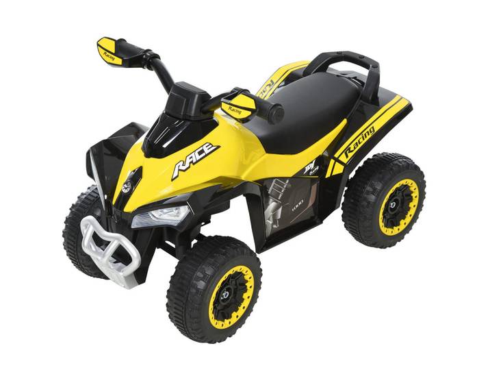 Homcom Rutschauto Kinder Tretauto Kinderauto mit Füßen rutschen Licht Musik Gelb, Metall, 5x38x67 cm, unisex, Spielzeug, Kinderfahrzeuge