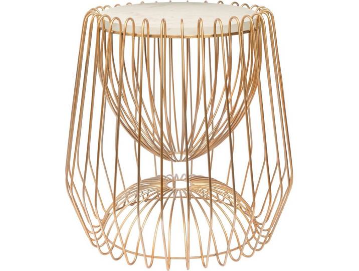 Kayoom Beistelltisch Malibu 225, Beistelltisch mit edler Marmorplatte (1-St), ø-Marmorplatte: 33,5 cm, angesagtes Metalldesign, pflegeleicht