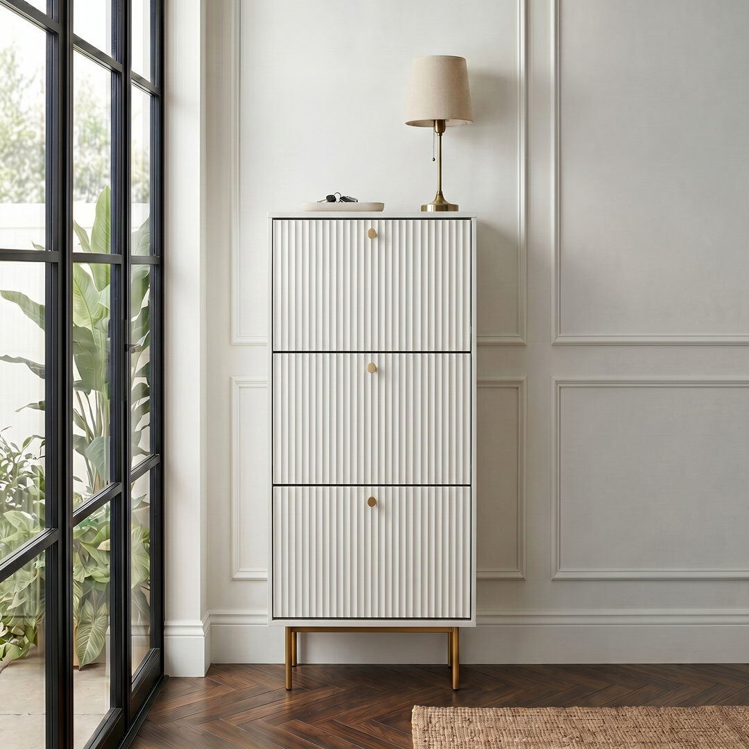 17 Stories 18 Pair Shoe Rack White 18