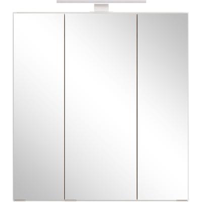 Spiegelschrank WELLTIME "TRIENT, 3D-Spiegelschrank 60 cm, gedämpfte Scharniere", weiß (matt weiß, wildeiche), B:60cm H:64cm T:20cm, MDF, Schränke, matt weiß/Wildeiche, gedämpfte Scharniere