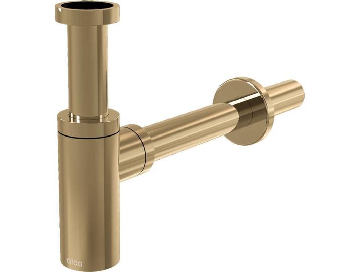 AlcaDrain Siphon design 1 1/4\ rond\, tout métal or brillant
