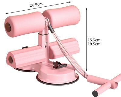 Healfit Counter Sit Up Assistant With Elastic Drawstring Core, AB Trainer Aids Double Suction Cup Core Strength Training Workout Fitness pink