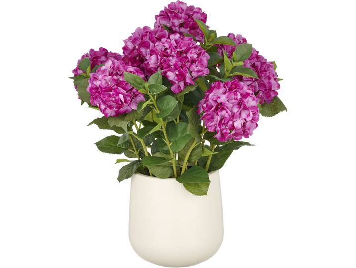 Kunstpflanze CREATIV GREEN Hortensie , lila, H:70cm, Kunststoff, Kunstpflanzen, Kunstpflanze, im eleganten Topf