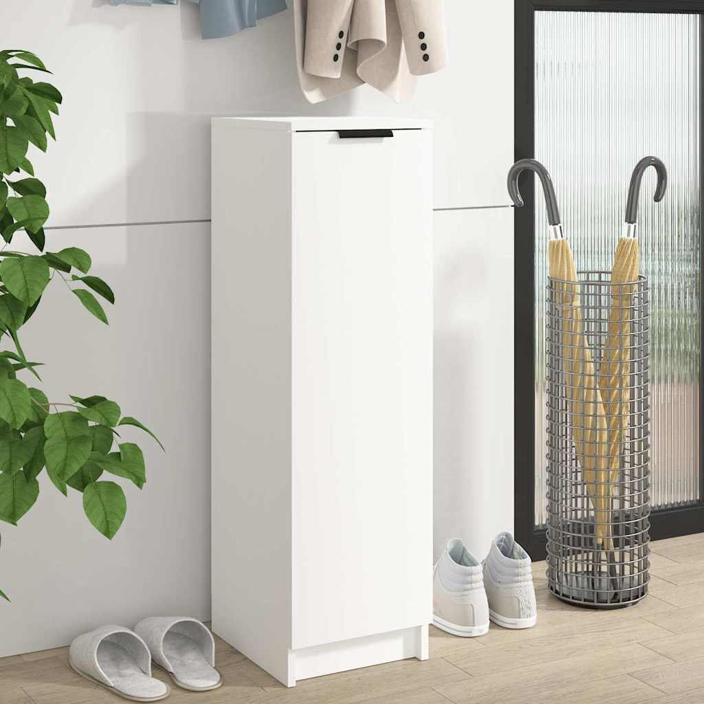 Latitude Run vidaXL Shoe Cabinet with Shelf with Storage with Door Engineered Wood Unit White 6