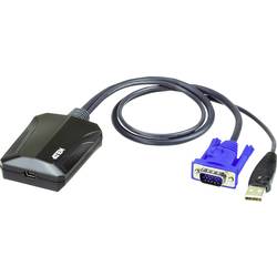 ATEN KVM Adapter [1x VGA-Stecker, USB 2.0 Stecker A - 1x USB 2.0 Buchse Mini-B] Schwarz CV211-AT