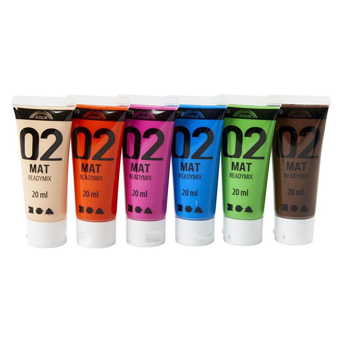 Creativ Company Acrylverf Verschillende Kleuren, 02 - Matt, 6x20ml (20 ml) (5712854177160)
