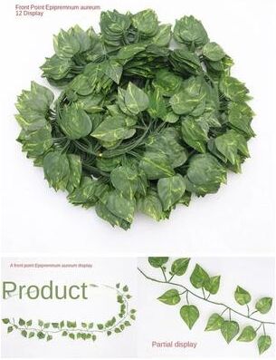 Uplifted Finds 210cm Artificial Green Ivy Leaf Garland   Professional Silk Wall Hanging Vine For Garden & Weddings 72 Leaves Pothos Scindapsu