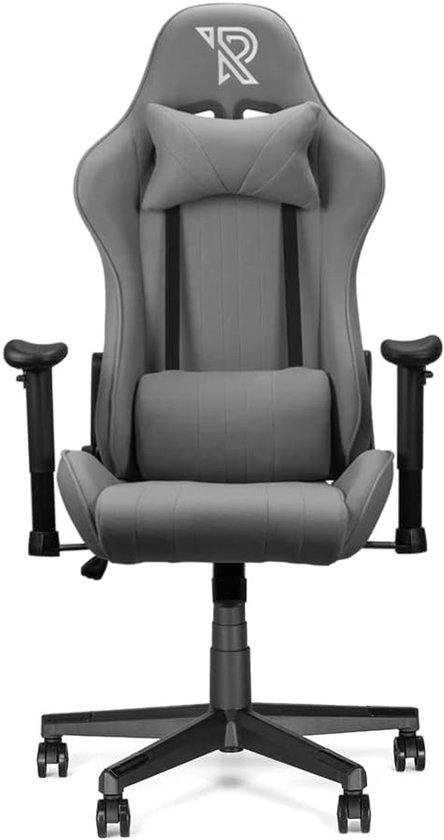 Felix Gaming-Stuhl - Ergonomischer Bürostuhl mit 360° Drehung, verstellbaren Armlehnen und Rückenlehne - Atmungsaktiver, grauer Stoff - Abnehmbare Polster
